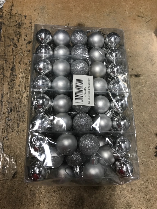 Photo 2 of 160 Pcs Christmas Balls Ornaments for Xmas Tree - Shatterproof Christmas Tree Decorations Small Hanging Ball 1.18" X 160 Pack (Silver)