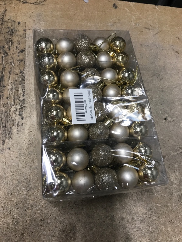 Photo 2 of 160 Pcs Christmas Balls Ornaments for Xmas Tree - Shatterproof Christmas Tree Decorations Small Hanging Ball 1.18" X 160 Pack (Champaign)