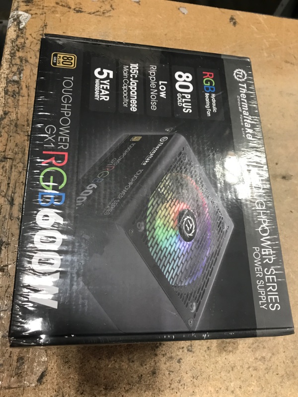 Photo 3 of *NEW, SEALED*Thermaltake Toughpower GX1 RGB 600W Gold SLI/Crossfire Ready Continuous Power RGB LED ATX12V v2.4 / EPS v2.92 80 Plus Gold Certified 5 Year Warranty Non Modular Power Supply PS-TPD-0600NHFAGU-1 80+ Gold 600W Power Supply