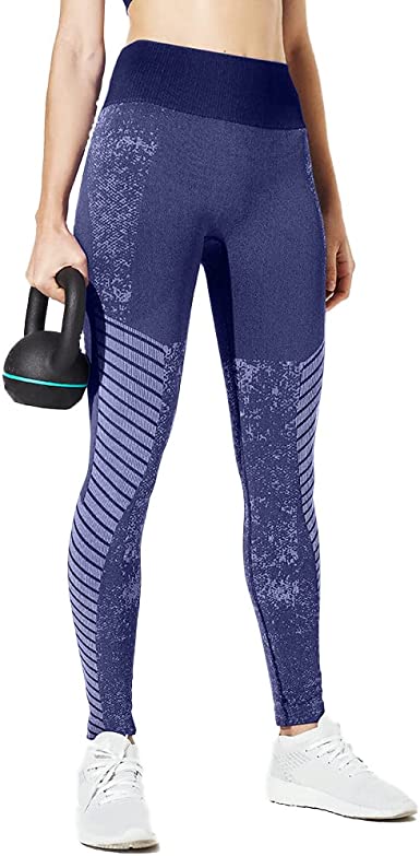 Photo 1 of FASMAVIE WOMEN'SSEAMLESS STRETCHY HIGH WAIST LEGGINGS TUMMY CONTROL LARGE NAVY