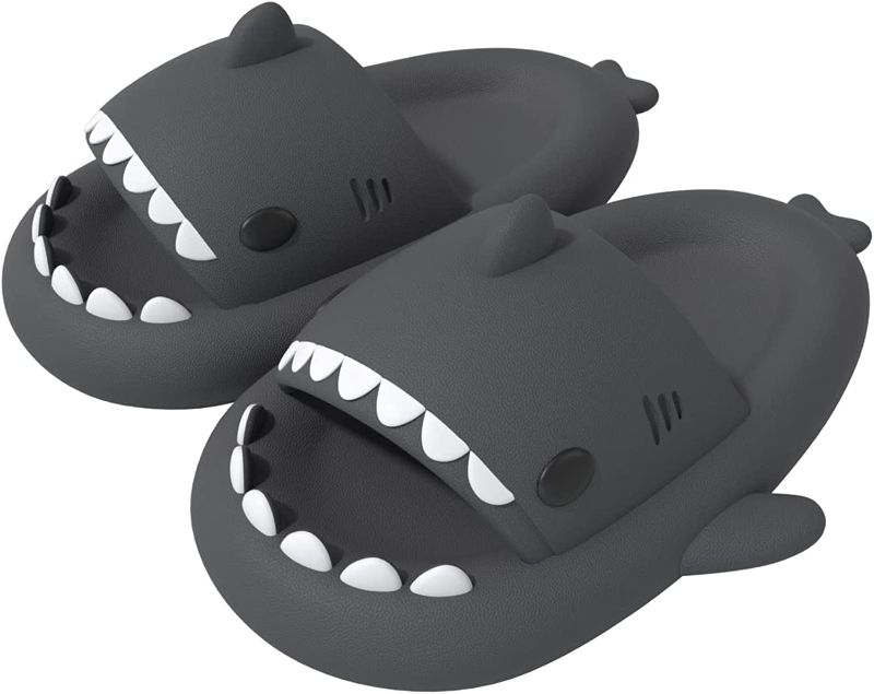 Photo 1 of ChayChax Boys Girl Cloud Shark Slides Non-Slip Novelty Open Toe Sandals Extremely Comfy Cushioned Thick Sole Cute Cartoon Shower Slippers Indoor & Outdoor
