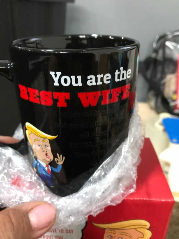 Photo 2 of 12oz Color-Changing Funny Coffee Mug - Top Trump Merchandise - Best Birthday Gifts for Women Who Have Everything, Unique Wedding Gift Ideas for Wife, Cool Bride & Anniversary Presents for Her Wife (12oz) Ceramic 2 PACK