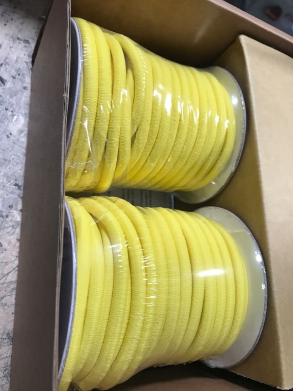 Photo 3 of ***BRAND NEW***
Amazon Basics 1/4-Inch by 50-Feet Elastic Bungee Shock Cord, Yellow, 2-Pack