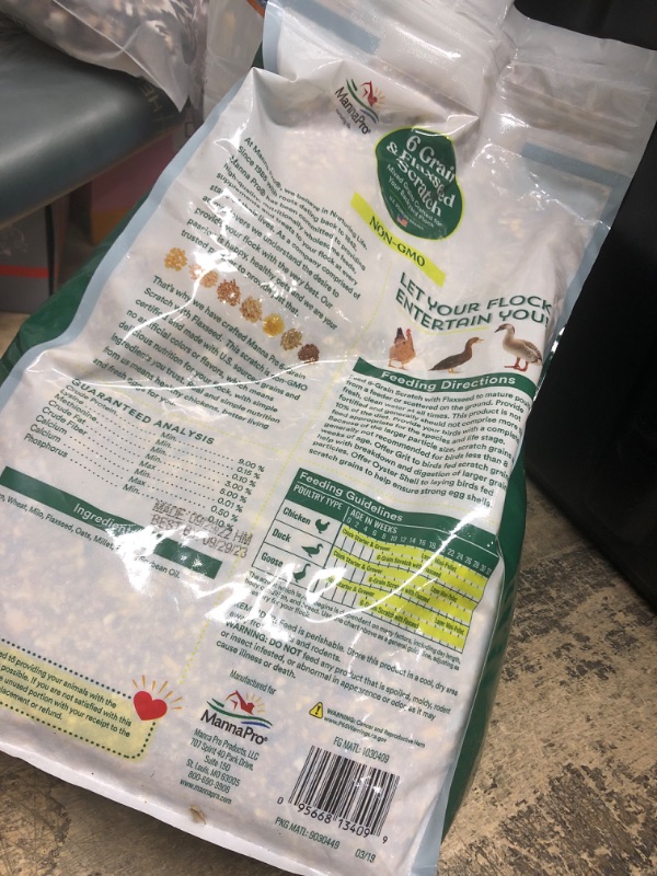 Photo 2 of **bb: 9/29/23**
Manna Pro Chick Starter and Grower | Chick Crumbles | Non-GMO | with Antioxidants and Probiotics | No Artificial Flavors or Medications 10 Pound (Pack of 1) 6 Grain and Flaxseed Scratch