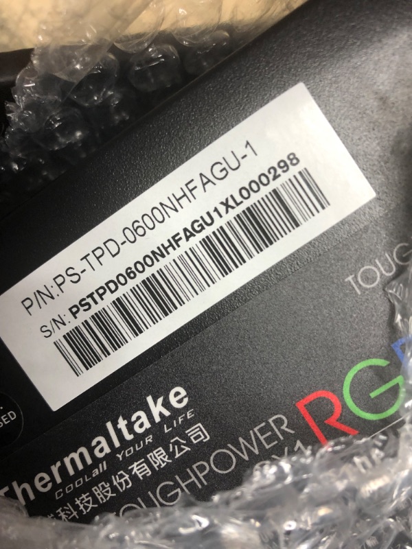 Photo 4 of Thermaltake Toughpower GX1 RGB 600W Gold SLI/Crossfire Ready Continuous Power RGB LED ATX12V v2.4 / EPS v2.92 80 Plus Gold Certified 5 Year Warranty Non Modular Power Supply PS-TPD-0600NHFAGU-1 80+ Gold 600W Power Supply