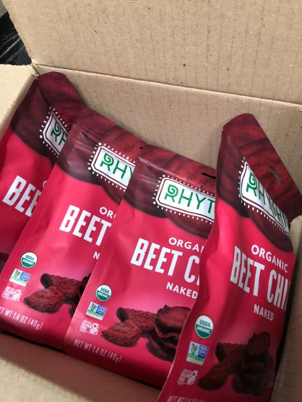 Photo 2 of (EXPIRES ON JUNE 24,2023) Rhythm Superfoods Naked Beet Chips, 1. 4 Ounce -- 12 per case.