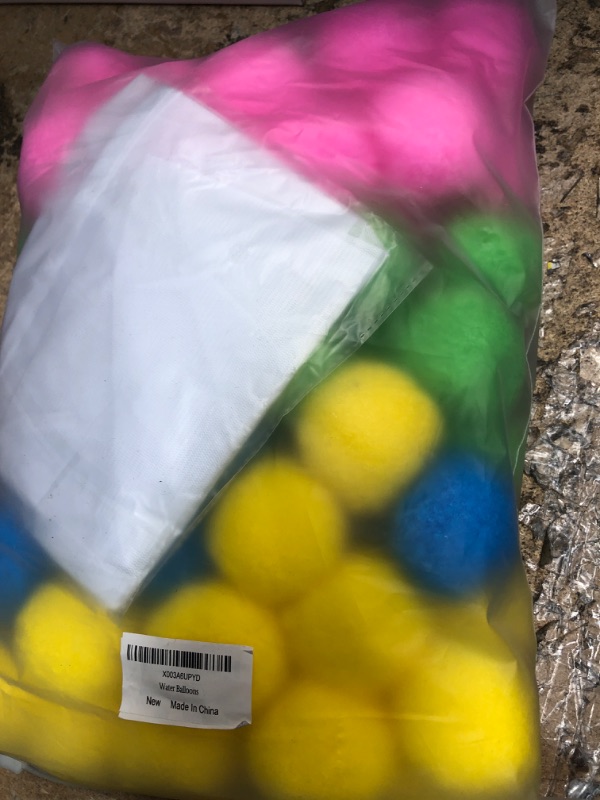 Photo 2 of 2 in 1 Snowballs for Kids Reusable Water Balloons, 2.6" Soft Cotton Snowballs, Perfect for Pools, Backyard, Lawn, Snowball Fight Set Indoor(60PCS) Pink/Yellow/Blue/Green