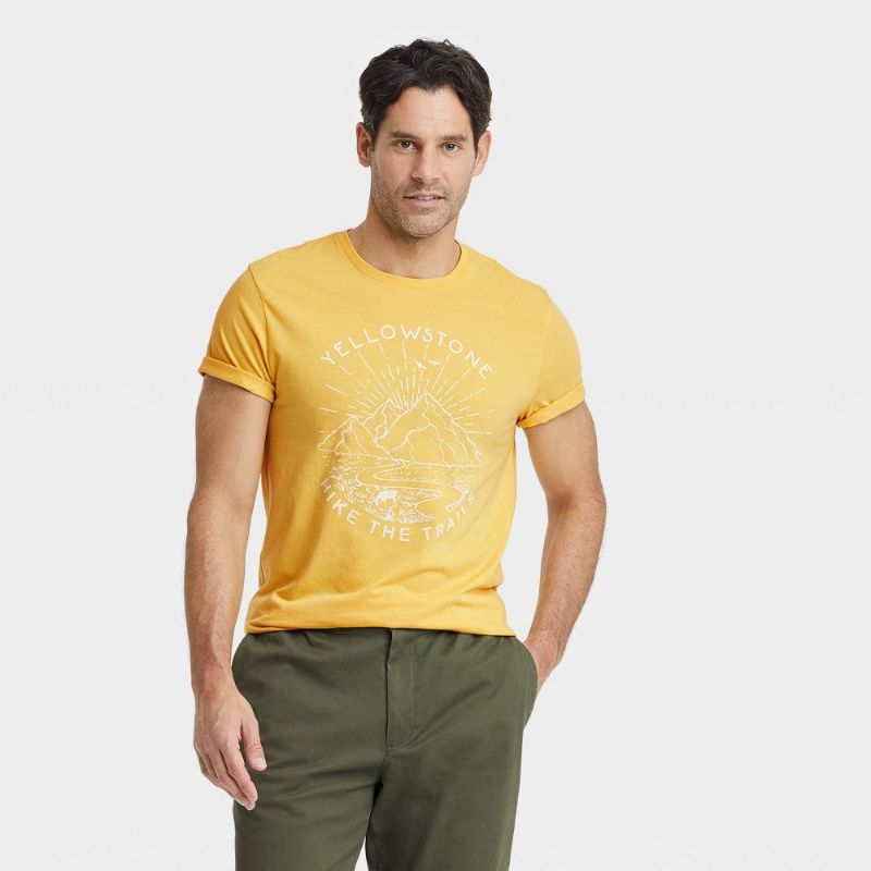 Photo 1 of 2 Men's Short Sleeve Graphic T-Shirt - Goodfellow & Co Yellow/Landscape L
