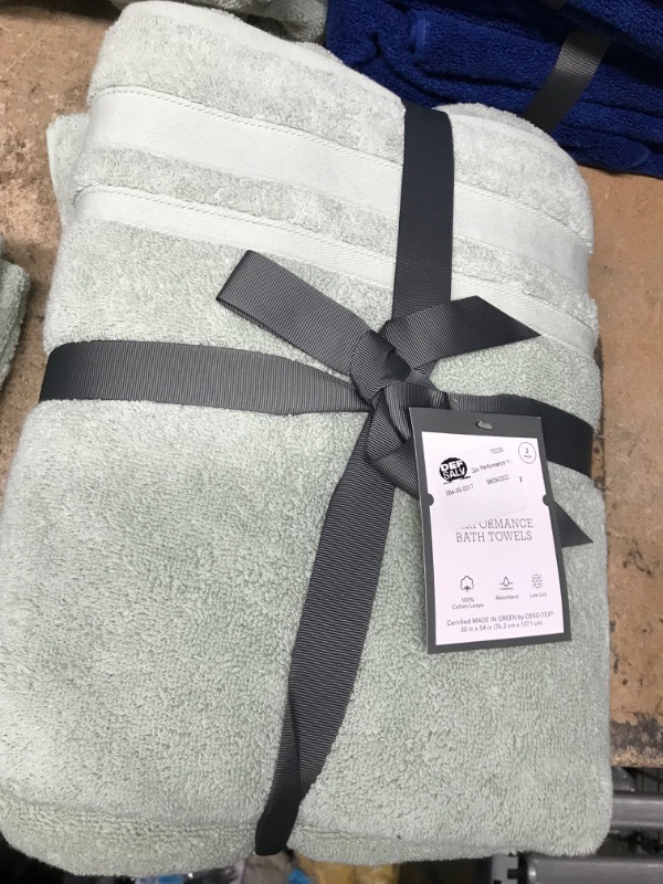 Photo 2 of 2pc Performance Value Bath Towel Set Green - Threshold&