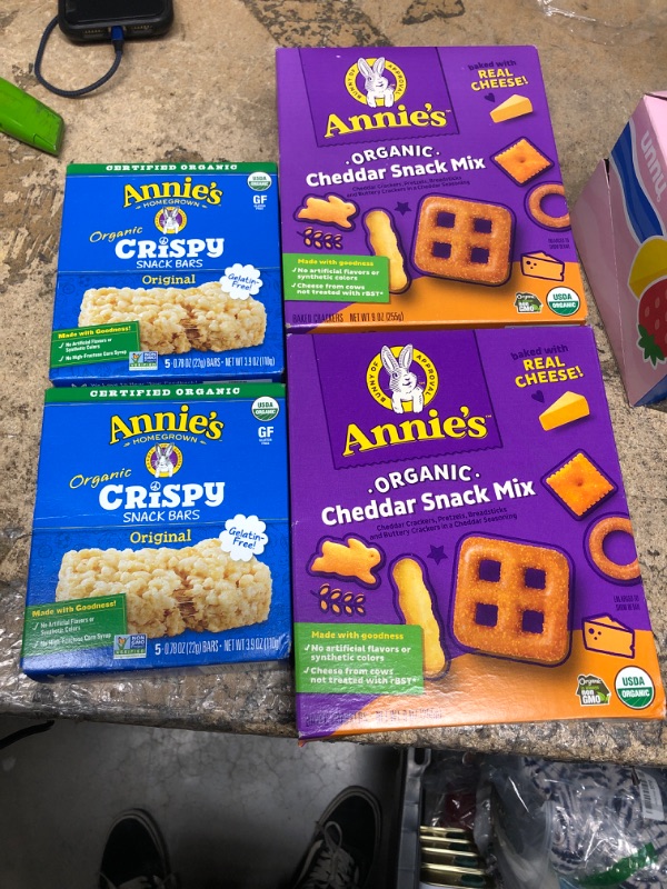 Photo 2 of A Bundle of Annies Crispy Snack Bars/ Cheddar Snack Mix