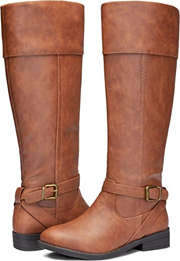 Photo 1 of Jeossy Women's 50 Knee High Riding Boots Metal Buckle Calf Boot