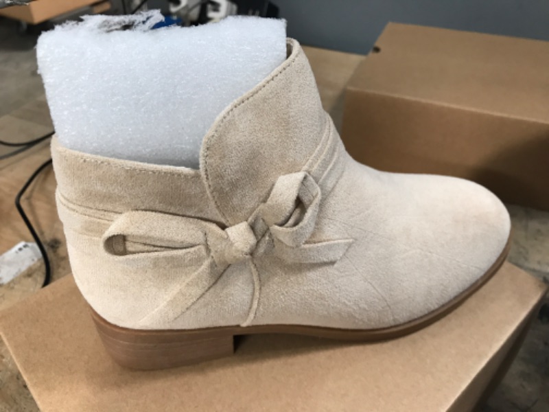 Photo 1 of LAICIGO Kids Girl's Faux Suede Tie Knot Ankle Boots Child Block Heel Side Zipper Low Stacked Heel Fashion Dress Chelsea Fall Booties SIZE LITTLE KID 1 
