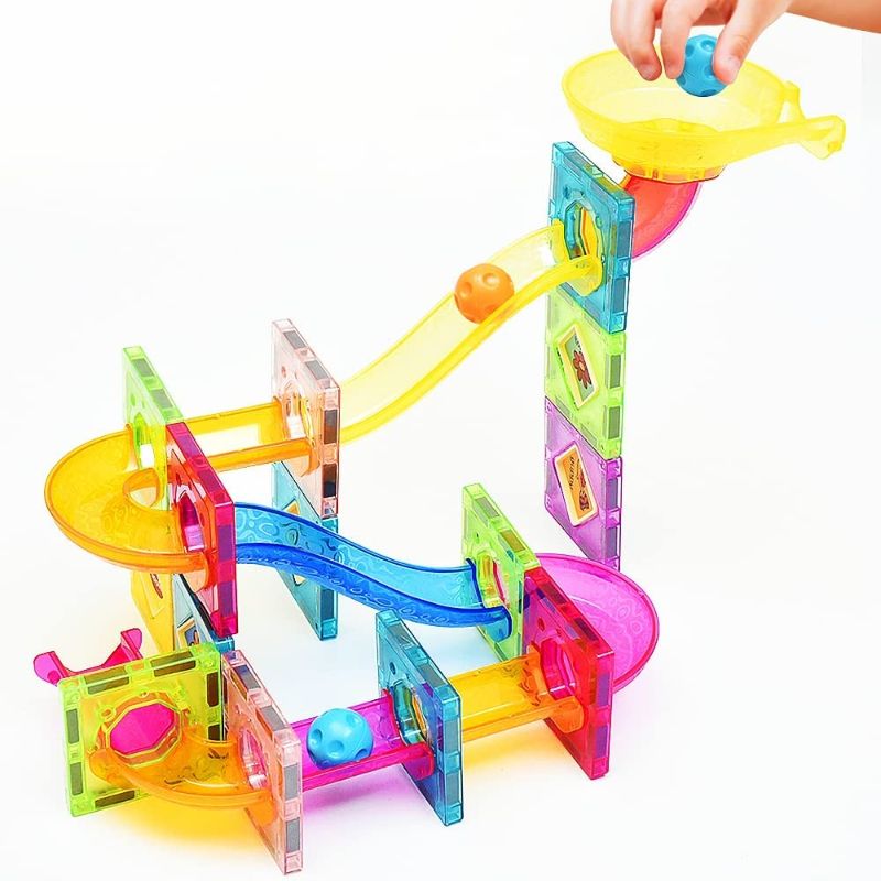 Photo 1 of 47PCS Magnetic Marble Run Race,Track Tiles Building Block Gravity Maze,for Kids 3 Years and Up,Educational Construction Playset,Genius Game,STEM Building Toys Learning Kit,for Toddlers Boy Girl Gifts 