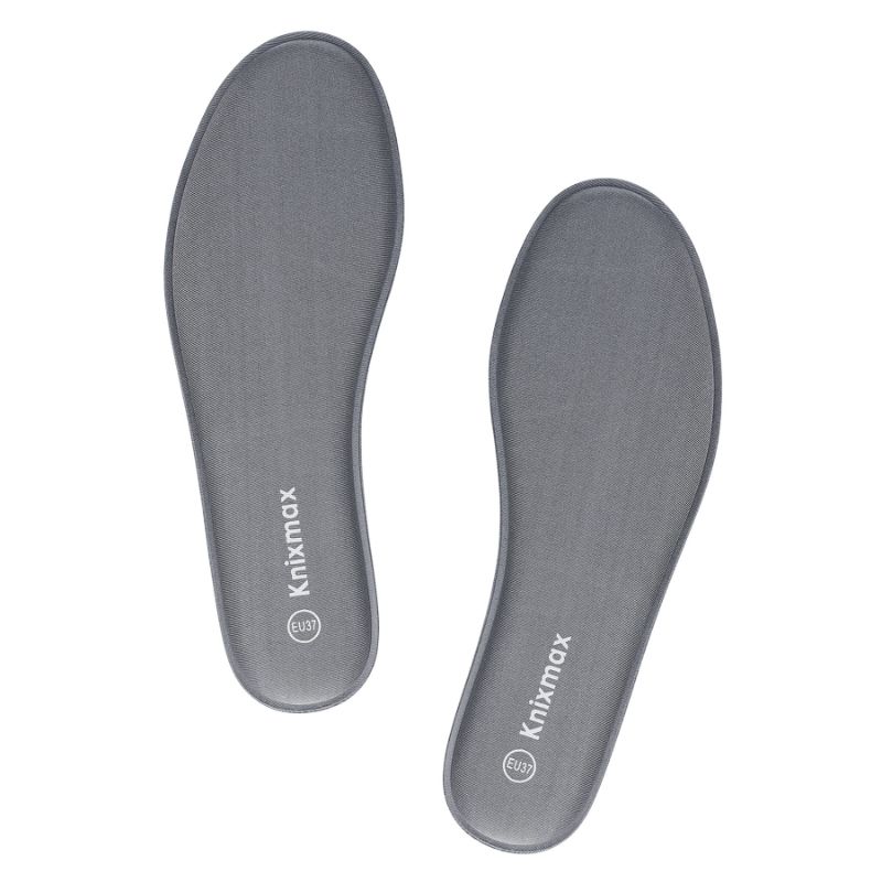 Photo 1 of (BUNDLE OF TWO) Knixmax Memory Foam Shoe Inserts for Women, Replacement Shoe Insoles for Sneakers Loafers Slippers Sport Shoes Work Boots, Comfort Cushioning Innersoles Shoe Liners Grey EU 38 7 Women/5 Men 1: 8mm-grey