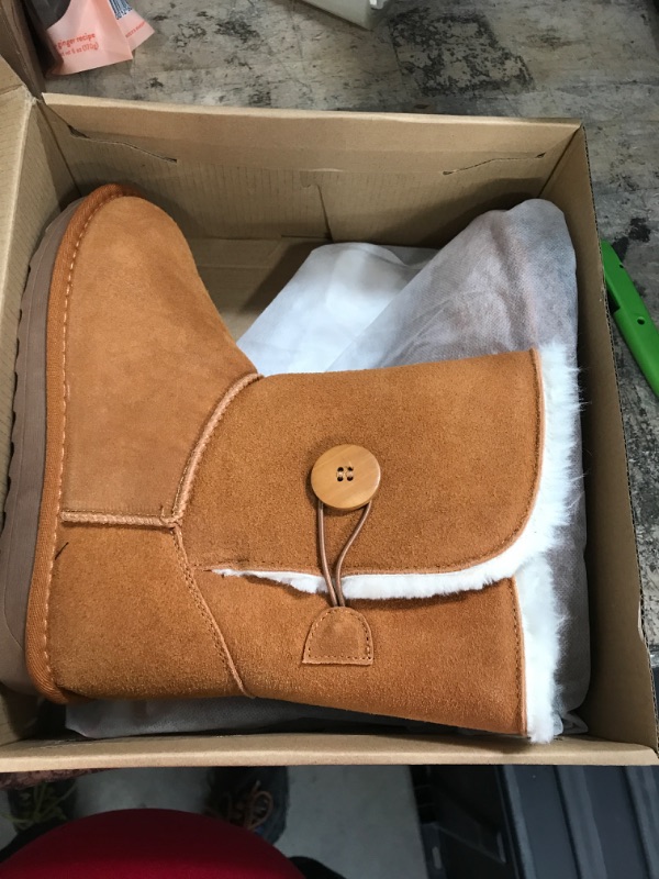 Photo 1 of BROWN FUZZY BOOTS SIZE 8 