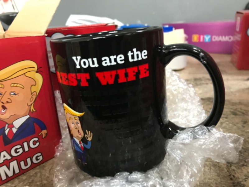 Photo 2 of (pack of 2) 12oz Color-Changing Funny Coffee Mug - Top Trump Merchandise - Best Birthday Gifts for Women Who Have Everything, Unique Wedding Gift Ideas for Wife, Cool Bride & Anniversary Presents for Her Wife (12oz) Ceramic