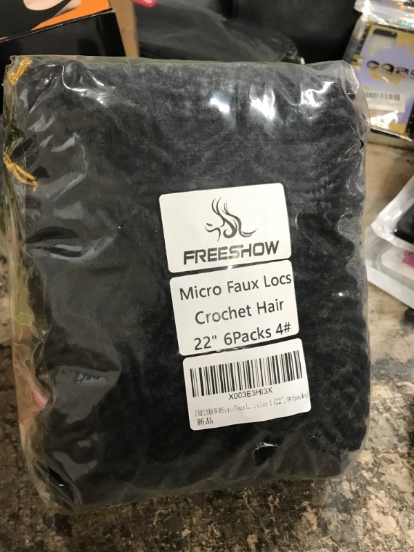 Photo 2 of FREESHOW Micro Locs Crochet Hair 22 Inch Sister Locs Crochet Hair 6 Packs Goddess Locs Crochet Hair Dreadlocks Mini Locs Styles Color 4 (22",4# 6packs)