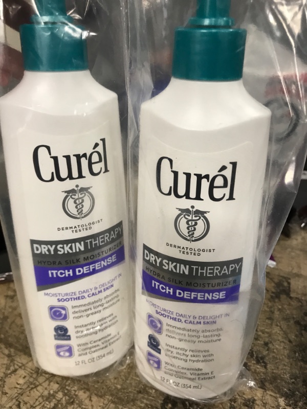 Photo 2 of (pack of 2) Curel Extra Dry Skin Therapy Lotion, , Body and Hand Moisturizer, Hydra Silk Hydration with Advanced Ceramide Complex, with Aloe Water, 12 Ounce 12 Ounce Dry Skin Therapy Itch Defense