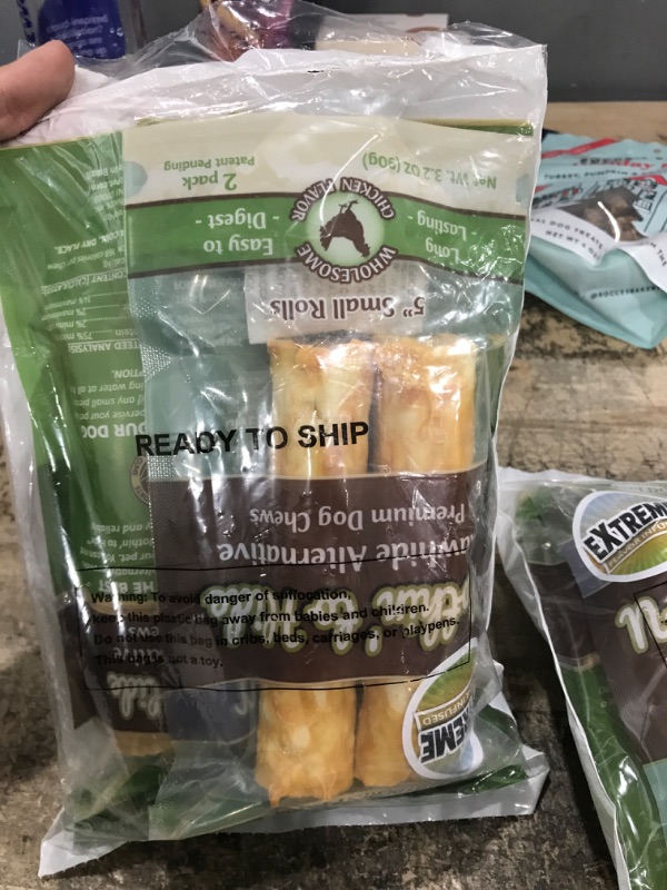 Photo 2 of (PACK OF 2) Fieldcrest Farms Nothing to Hide Natural Rawhide Alternative 5'' Rolls for Dogs - 3 Pack (6 Chews) Premium Grade Easily Digestible Chews (Chicken)