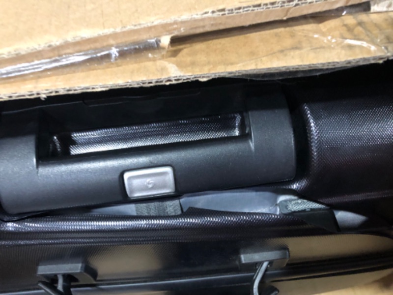Photo 1 of **TOP IS CRACKED**
Samsonite Winfield 3 DLX Hardside Expandable Luggage with Spinners, Checked-Large 28-Inch, Black Checked-Large 28-Inch Black
