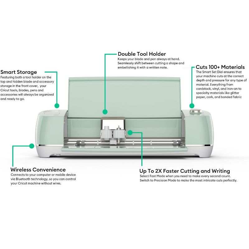 Photo 3 of Cricut Explore Air 2 - A DIY Cutting Machine for all Crafts, Create Customized Cards, Home Decor & More, Bluetooth Connectivity, Compatible with iOS, Android, Windows & Mac, Mint