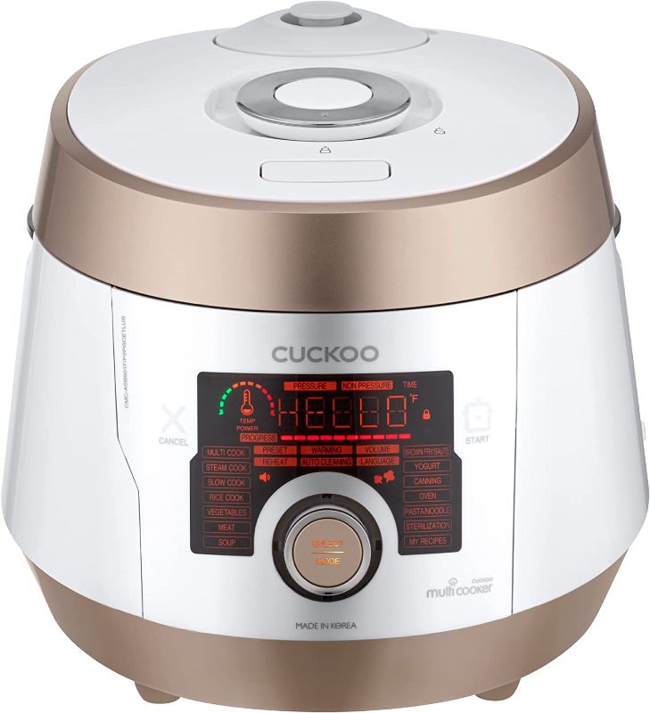 Photo 1 of Cuckoo Multi Pressure Cooker, CMC-ASB501F, A50 Premium Series 8 in 1 (Pressure, Slow, Rice Cooker, Browning Fry, Steamer, Warmer, Yogurt, Soup Maker)18+ Smart Options, Stainless Steel, 5QT, GOLD/WHITE