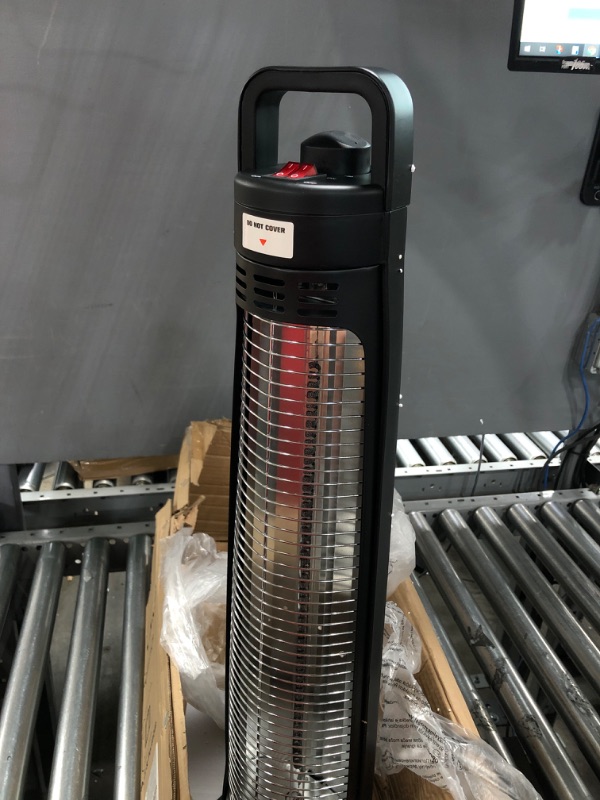 Photo 2 of  """"DOES NOT WORK""""  FLOWBREEZE Patio Heater, Portable Electric Heater, 1200W, 3s Instant Heating, Outdoor Heaters with 60°Oscillating, 180min Timer, Tip-over Protection, Space Heater, Tower Heater for Indoor Outdoor Use Black