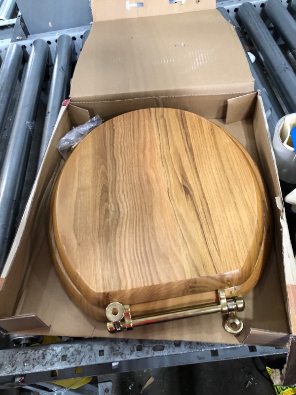 Photo 1 of Design House 561241 Dalton Round Toilet Seat, Concealed Screws, Honey Oak Finish, One Size Round Toilet Seat Honey Oak