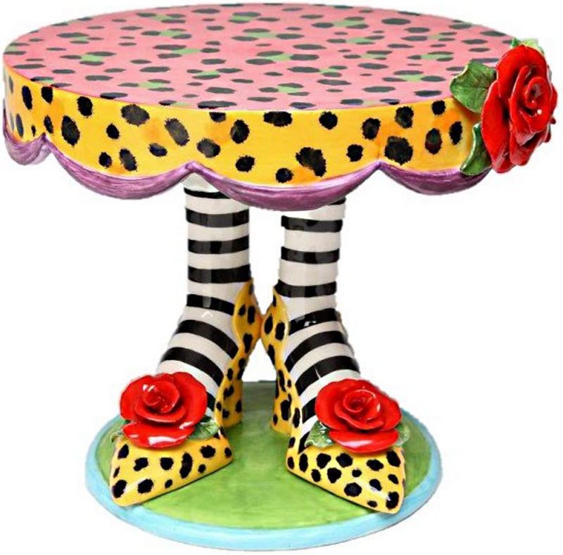 Photo 1 of 11 Inch Multicolored Leopard Print High Heels Design Cake Stand
