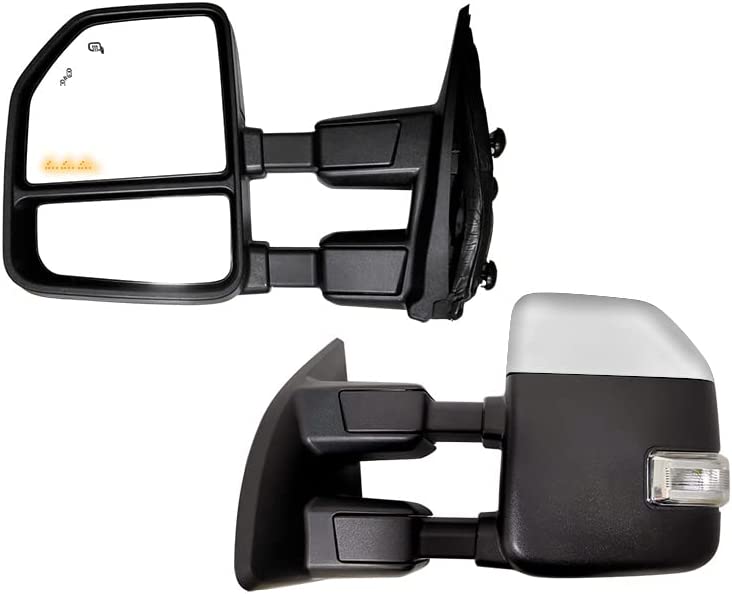 Photo 1 of AERDM New Towing Mirror Black Housing with Temperature sensor Fit 1999-2016 Ford Super Duty F-250 F-350 F-450 F-550 with Turn Signal and Auxiliary Lamp