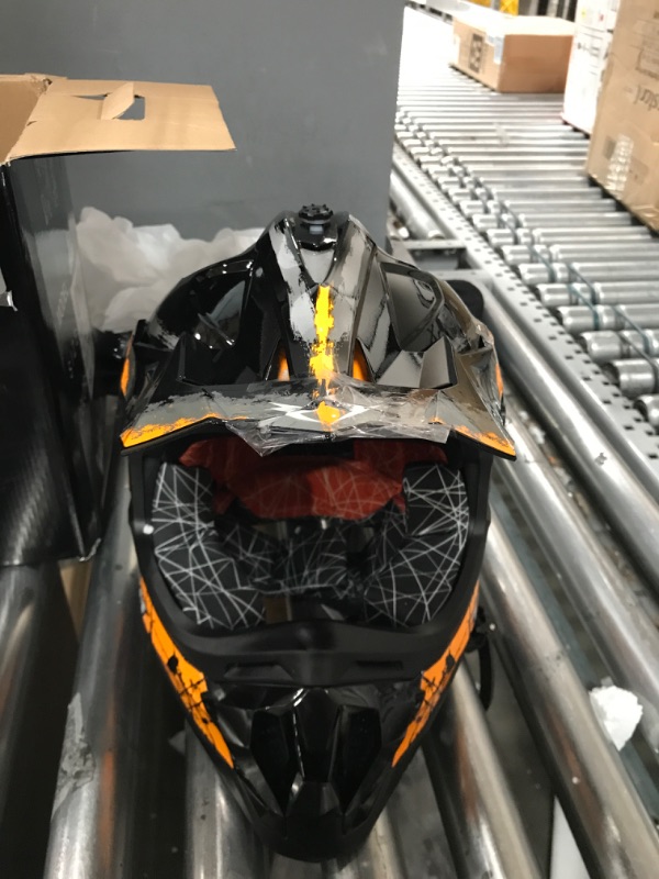 Photo 1 of 1Storm Adult Motocross Helmet ATV Dirt Bike BMX MX Downhill Mountain Helmet Track Style: JH601 Track Orange Small