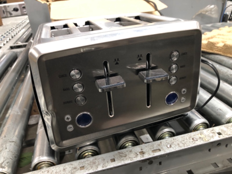 Photo 1 of **PARTS ONLY**
Hamilton Beach 24796 Toaster with Extra-Wide Slots, Bagel Setting, Toast Boost, Slide-Out Crumb Tray, Auto-Shutoff and Cancel Button, 4 Slice Digital with defrost, Stainless Steel 4 Slice Digital with Defrost Button Stainless Steel Toaster