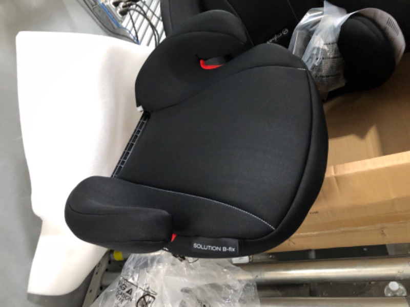 Photo 1 of CYBEX Solution B-Fix High Back Booster Seat, Lightweight Booster Seat, Secure Latch Installation, Linear Side Impact Protection, 12-Position Adjustable Headrest, for Kids 40-120 Lbs, Volcano Black Solution B-fix Volcano Black