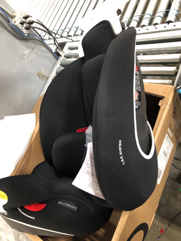 Photo 1 of CYBEX Solution B-Fix High Back Booster Seat, Lightweight Booster Seat, Secure Latch Installation, Linear Side Impact Protection, 12-Position Adjustable Headrest, for Kids 40-120 Lbs, Volcano Black Solution B-fix Volcano Black