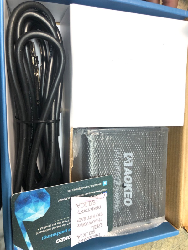 Photo 2 of Aokeo 1-Channel 48V Phantom Power Supply with Adapter, Bonus+XLR 3 Pin Microphone Cable for Any Condenser Microphone Music Recording Equipment