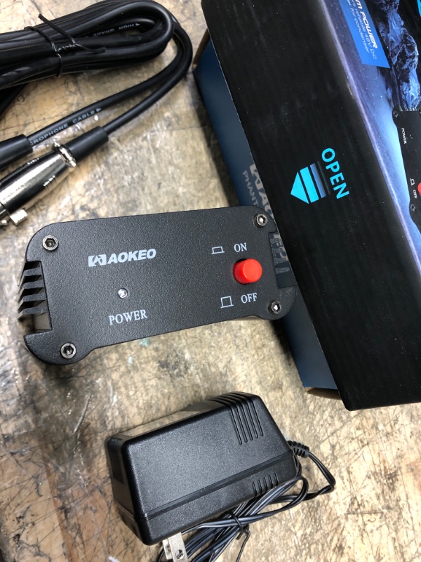 Photo 3 of Aokeo 1-Channel 48V Phantom Power Supply with Adapter, Bonus+XLR 3 Pin Microphone Cable for Any Condenser Microphone Music Recording Equipment