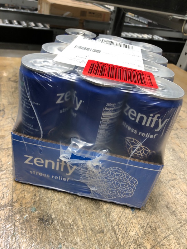 Photo 2 of Zenify Original All Natural Sparkling Calming Stress Relief Beverage, Formula with L-Theanine, GABA, Vitamin B6, and Glycine, Non-GMO, Gluten-Free, Vegan, 12 Fl Oz, Pack of 12
BB: 03/2023