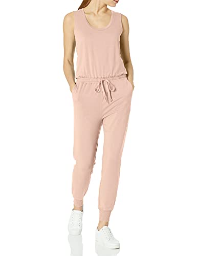 Photo 1 of Amazon Essentials Women's Studio Terry Fleece Jumpsuit size Medium Light Pink