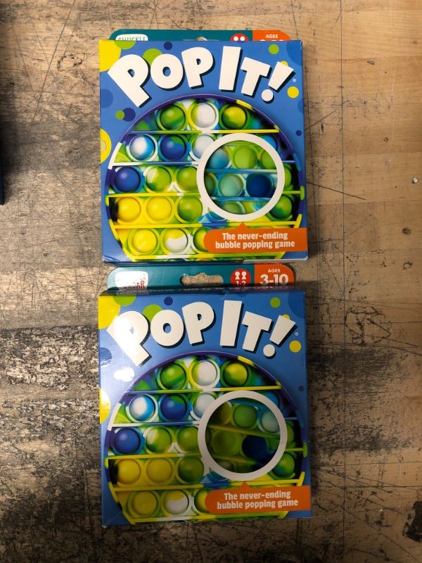 Photo 2 of 2-pack Chuckle  Roar Pop It! Blue-Green Tie Dye Bubble Popping and Sensory Game