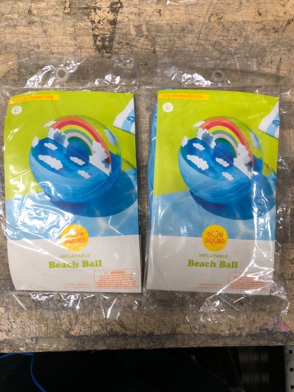 Photo 1 of 2-Pack 17.5 Beach Ball Rainbow - Sun Squad