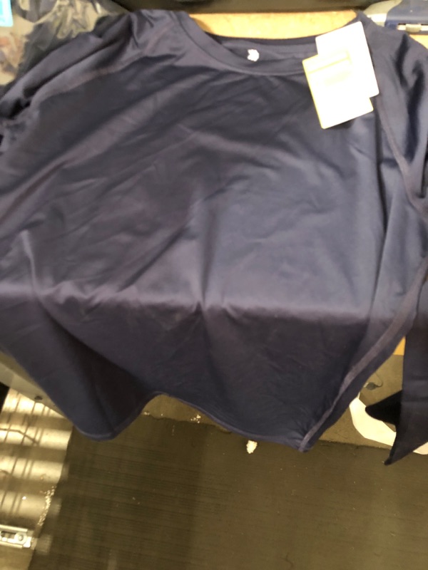 Photo 2 of  Boys' Quick Dry UPF 50+ Long Sleeve Swim T-Shirt - All in Motion Navy Blue L 12/14
