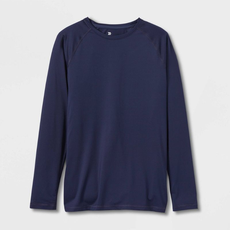 Photo 1 of  Boys' Quick Dry UPF 50+ Long Sleeve Swim T-Shirt - All in Motion Navy Blue L 12/14
