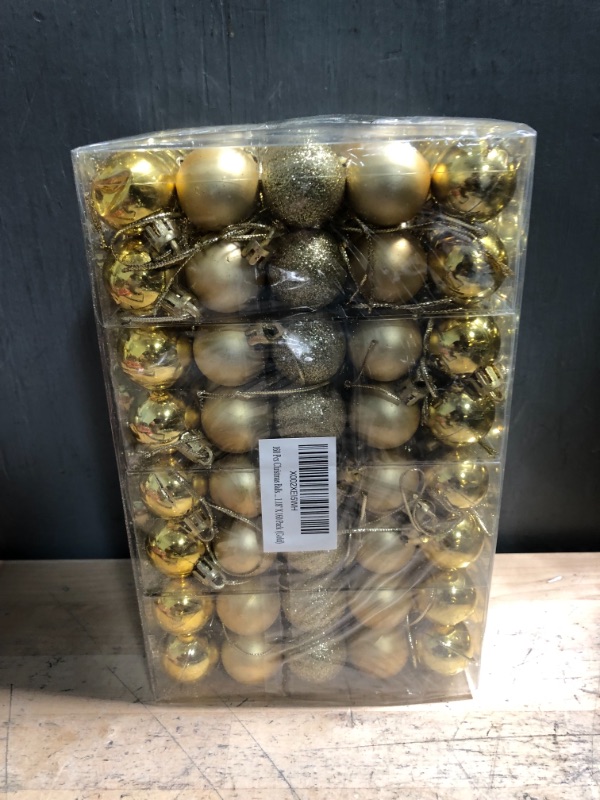 Photo 2 of 160 Pcs Christmas Balls Ornaments for Xmas Tree - Shatterproof Christmas Tree Decorations Small Hanging Ball 1.18" X 160 Pack (Gold)