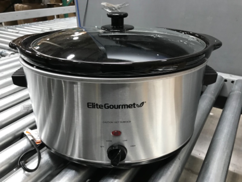 Photo 2 of ***PARTS ONLY*** Elite Gourmet MST-900V Electric Ceramic XL Jumbo Slow Cooker, Adjustable Temp, Entrees, Sauces, Stews & Dips, Dishwasher Safe Glass Lid & Crock (8.5 Quart, Stainless Steel) 8.5 Quart Stainless Steel