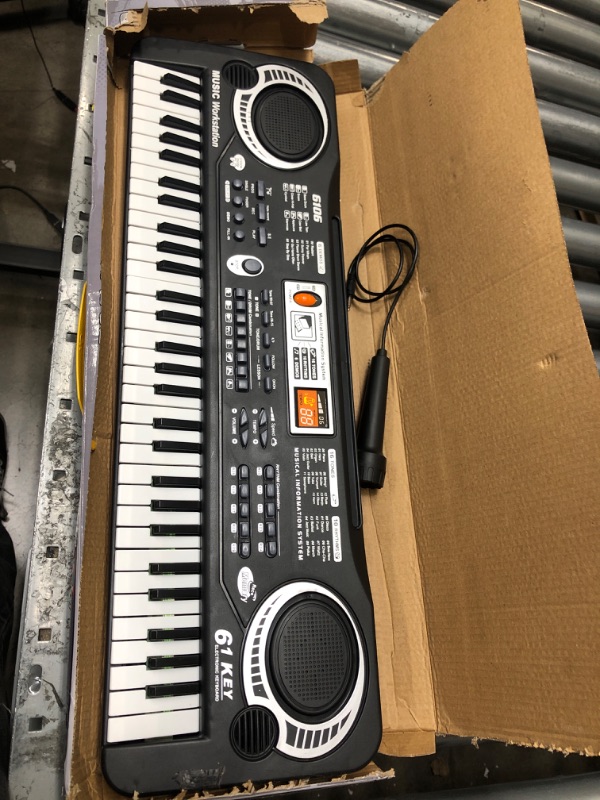 Photo 1 of 61 Key Digital Music Piano Keyboard for Kids,Portable Electronic Musical Instrument,Multi-function Keyboard with Microphone