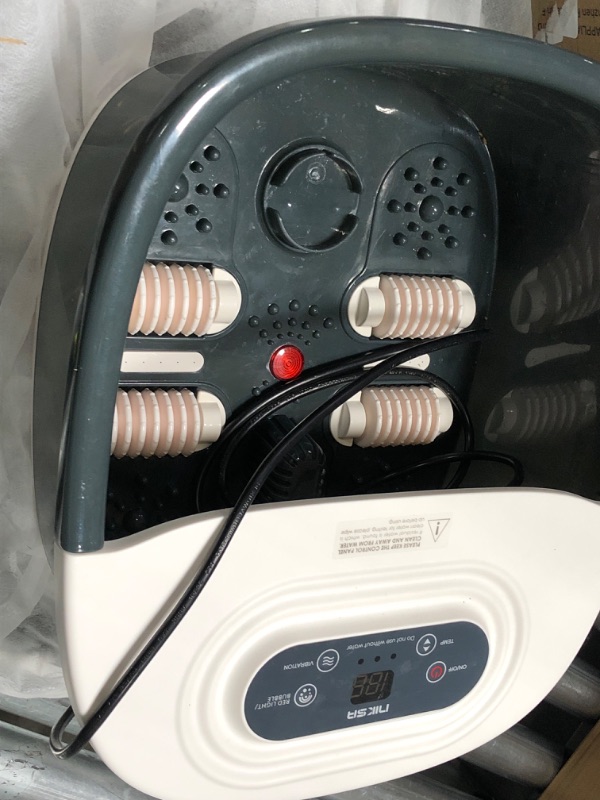 Photo 2 of **USED**
Foot Spa Bath Massager with Heat, Bubbles, Vibration and Red Light,4 Massage Roller Pedicure Foot Spa Tub for Feet Stress Relief,Foot Soaker with Mini Acupressure Massage Points&Temperature Control Black0