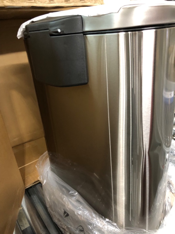 Photo 5 of *** MINOR DAMAGE SEE PICTURES *** QUALIAZERO 50L/13Gal Heavy Duty Hands-Free Stainless Steel Commercial/Kitchen Step Trash Can, Fingerprint-Resistant Soft Close Lid Trashcan, 50L / 13 GAL