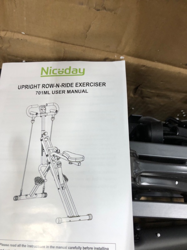 Photo 5 of *** LOOSE OR MISSING HARDWARE *** *** PARTS ONLY *** Niceday Hydraulic Squat Machine Exercise Equipment with LCD Monitor, Rowing Machine for Indoor Workout, 220 LBS Loading Capacity Home