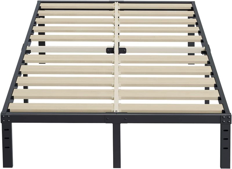 Photo 1 of *** BED SIZE - FULL *** *** BED FRAME NOT INCLUDED *** ZIYOO Full Size Bed Frame 14 Inches High 3 Inches Wide Wood Slats with 3500 Pounds Support for Foam Mattress, No Box Spring Needed, Underbed Storage Space,Easy Assembly, Noise Free
