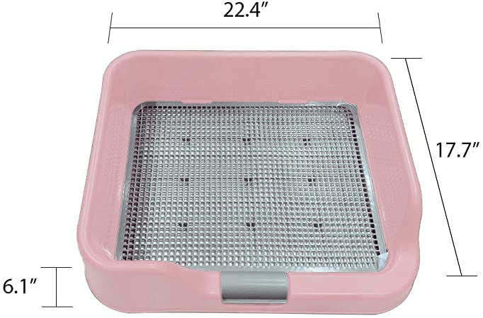 Photo 1 of [PS Korea] Indoor Dog Potty Tray – with Protection Wall Every Side for No Leak, Spill, Accident - Keep Paws Dry and Floors Clean (Pink)
